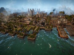 Una imagen que muestra una ciudad en Kaiserpunk, actualmente con un 50 % de descuento en Steam.