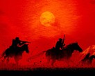 Silueta de los personajes de Red Dead Redemption 2 a caballo. (Fuente de la imagen: Rockstar)