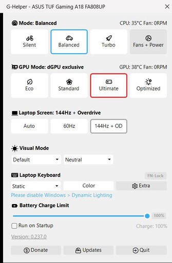 Pantalla principal - extremadamente mínima y fácil de navegar