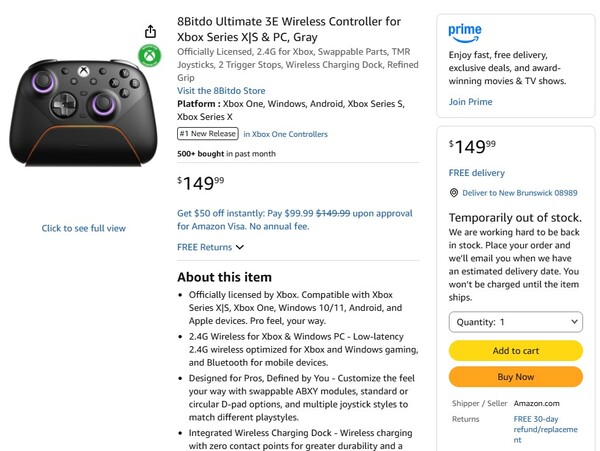 El controlador está temporalmente agotado en Amazon.