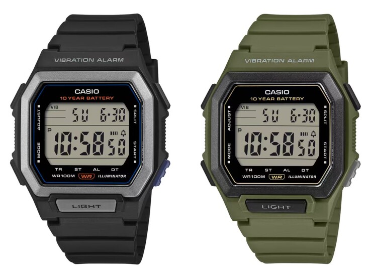 Los relojes Casio W-738H-1AV (izquierda) y W-738H-3AV (derecha)