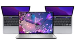 El nuevo portátil Dell XPS 13 Plus 9320 fue claramente más rápido que el antiguo Apple MacBook Pro 13. (Fuente de la imagen: Dell/Apple - editado)