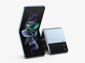 Se espera que el Galaxy Z Flip4 llegue en otoño. (Fuente de la imagen: @OnLeaks y 91mobiles)