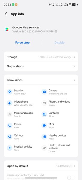 Google Pay seguía funcionando correctamente con la versión 26.26 de Play Services.