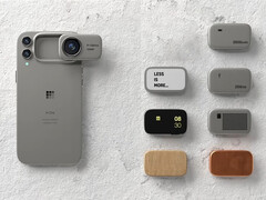 La naturaleza &quot;contenida&quot; de este diseño responde a las limitaciones técnicas de los teléfonos modulares. En la imagen: el teléfono conceptual. (Fuente de la imagen: Mechanical Pixel)