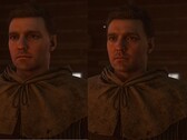 Una imagen que muestra un modelo de personaje a la derecha de Henry en Kingdom Come: Deliverance 2 tras la implementación de DLSS 5