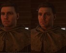 Una imagen que muestra un modelo de personaje a la derecha de Henry en Kingdom Come: Deliverance 2 tras la implementación de DLSS 5