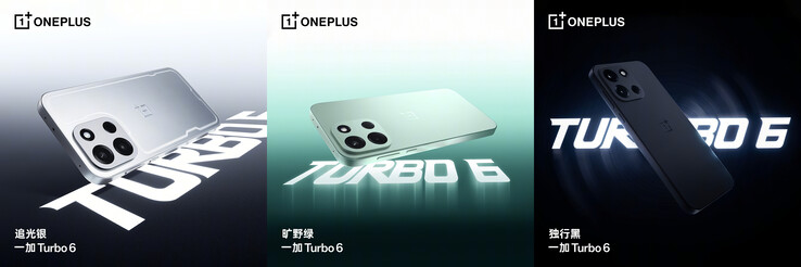 Tres opciones de color del Turbo 6 (Fuente de la imagen: OnePlus)