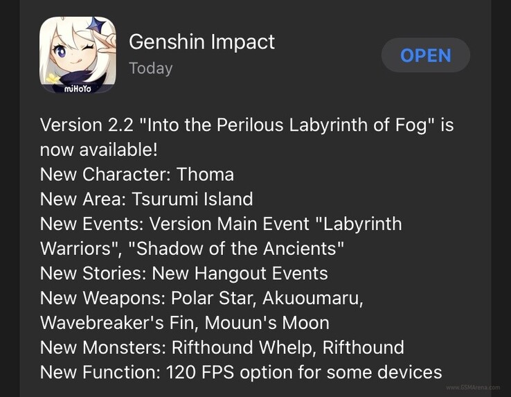 Genshin Impact en iOS tiene una nueva actualización. (Fuente: miHoYo)