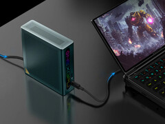 La OneXGPU Lite conectada a un OneXPlayer G1. (Fuente de la imagen: One-Netbook)