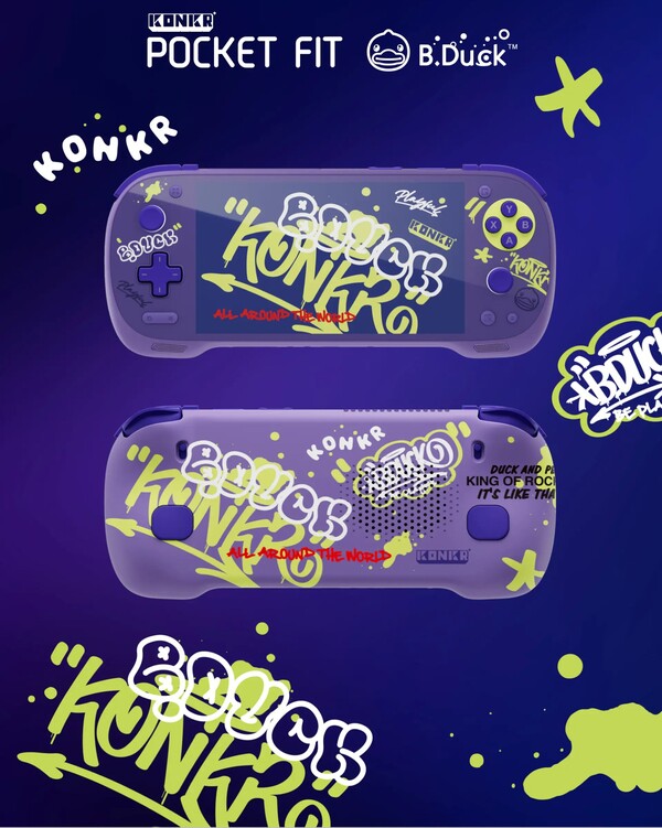 La edición Konkr Pocket Fit Elite B.Duck cambia el amarillo por el morado. (Fuente de la imagen: Ayaneo)