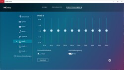 La aplicación Dolby Access ofrece muchas opciones de ajuste