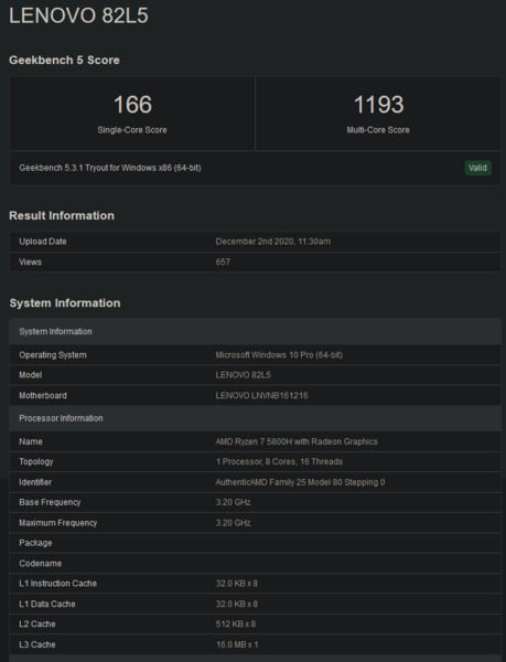 (Fuente de la imagen: Geekbench)