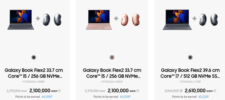 Opciones y ofertas del paquete Flex2. (Fuente de la imagen: Samsung Corea del Sur)