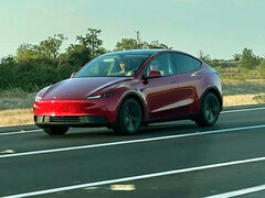 El Tesla Model Y Standard renderizado en color rojo. (Fuente de la imagen: Moose/X)