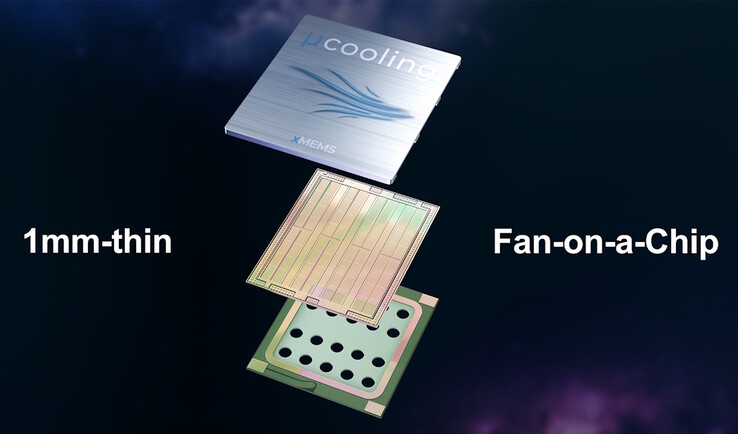 El XMC-2400 de xMEMS hace vibrar una fina película piezoeléctrica para empujar el aire a través del chip de microenfriamiento. (Fuente de la imagen: xMEMS)