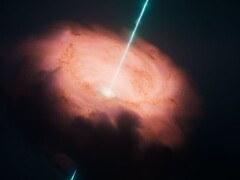 Una imagen conceptual que representa el núcleo de la galaxia Circinus (Fuente de la imagen: NASA, ESA, CSA y STScI)