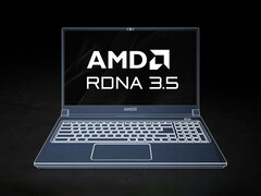 RDNA 3.5 podría estar en uso hasta 2029. En la imagen: Un render que muestra un portátil AMD para juegos. (Fuente de la imagen: AMD - editado)