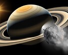 Una ilustración muestra un asteroide troyano siguiendo a Saturno. (Fuente de la imagen: Robert Lea - Canva)