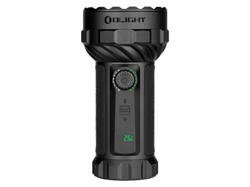 La Olight Marauder 3 cuenta con un indicador del estado de la batería que muestra el tiempo de autonomía restante.