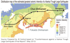 El trazado del Chūō Shinkansen y el riesgo sísmico en 2013