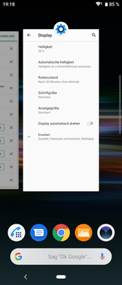 Panel de los recientes de Android 9.0 Pie