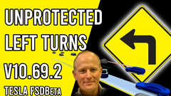 La versión beta de la FSD está disponible para todos los que tengan una puntuación de seguridad superior a 80 (imagen: Chuck Cook/YouTube)