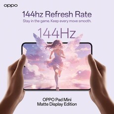 Pantalla de 144Hz del Oppo Pad Mini