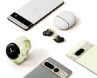 O Relógio Pixel ao lado do Pixel 6a, Pixel Buds Pro e a série Pixel 7. (Fonte da imagem: Google)