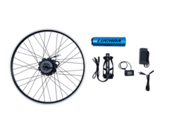 El kit LUCIIDA e-bike contiene una rueda motorizada y una pantalla LCD montada en el manillar. (Fuente de la imagen: LUCIIDA)