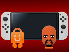La Nintendo Switch fotografiada con la bolsa eShop de la 3DS y el Mii Matt delante (Fuente de la imagen: Creative commons/Nintendo)