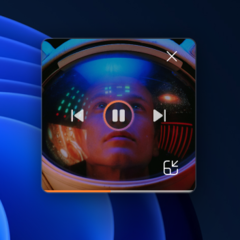 Microsoft muestra el nuevo modo de minirreproducción de Media Player, que muestra vibrantes carátulas de álbumes. (Imagen: Microsoft)