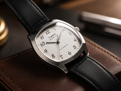 El Timex Marlin Tonneau TW2Y84300IK tiene una esfera blanca