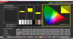 CalMAN ColorChecker (perfil: sRGB, espacio de color de destino sRGB)