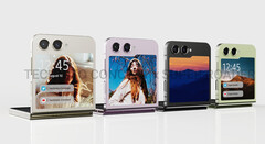 Una imagen conceptual del Galaxy Z Flip5 con su rumoreada cubierta más grande. (Fuente de la imagen: @technizoconcept & @RoderSuper)