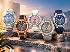 El Casio G-Shock Baby-G BGA-3000C-2A, el BGA-3000CG-5A, el BGA-3000-2A, el BGA-3000-5A y el BGA-3000-7A (de izquierda a derecha)