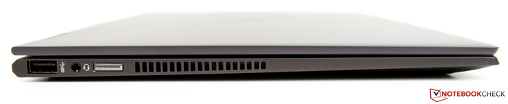 Izquierda: USB 3.1 Gen 1 Tipo A, puerto combinado de audio, botón de encendido, ventiladores de ventilación