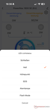 Configuración de la luz LED