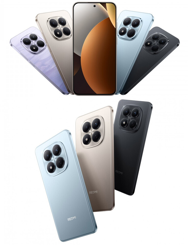 Opciones de color de la serie Global Redmi Note 15 Pro (Fuente de la imagen: Xiaomi vía GSMArena)