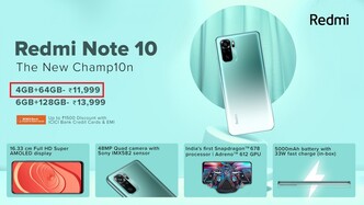 Redmi Note 10 precio de lanzamiento. (Fuente de la imagen: Xiaomi)