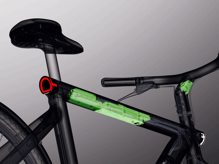 La serie VanMoof S6 cuenta con una batería no extraíble de 487 Wh (Fuente de la imagen: VanMoof)