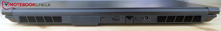Parte trasera: Puerto de alimentación, LAN, HDMI 2.1, USB-C 3.2 Gen2×1 (DisplayPort 1.4a, G-SYNC), conexión OASIS
