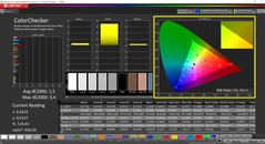 CalMAN ColorChecker calibrado (espacio de color de referencia sRGB)