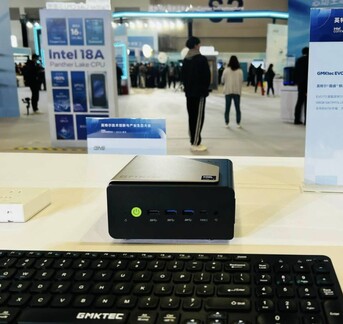 El mini PC GMKtec Evo-T2 también estuvo presente en una conferencia anterior de Intel, aunque apenas se compartieron detalles. (Fuente de la imagen: GMKtec)