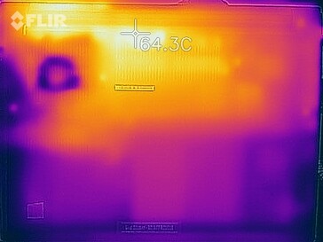 Temperaturas de la superficie prueba de tensión (abajo)