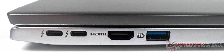 Izquierda: 2x Thunderbolt 4, 1x HDMI 2.1, 1x USB tipo A 3.1 gen. 1