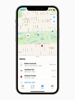Apple&#039;s Find My network puede utilizarse ahora para rastrear productos que no son deApple, como bicicletas electrónicas, auriculares y etiquetas de localización. (Imagen vía Apple)
