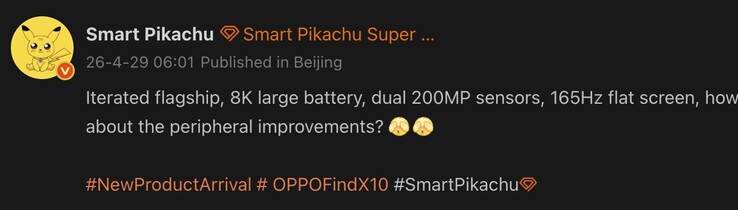 Detalles filtrados del Oppo Find X10.