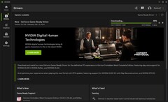 Nvidia GeForce Game Ready Driver 551.86 descargándose en la aplicación Nvidia (Fuente: Propia)