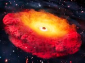 Representación artística de la galaxia CAPERS-LRD-z9 (Fuente de la imagen: Erik Zumalt y Universidad de Texas en Austin)
